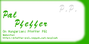 pal pfeffer business card